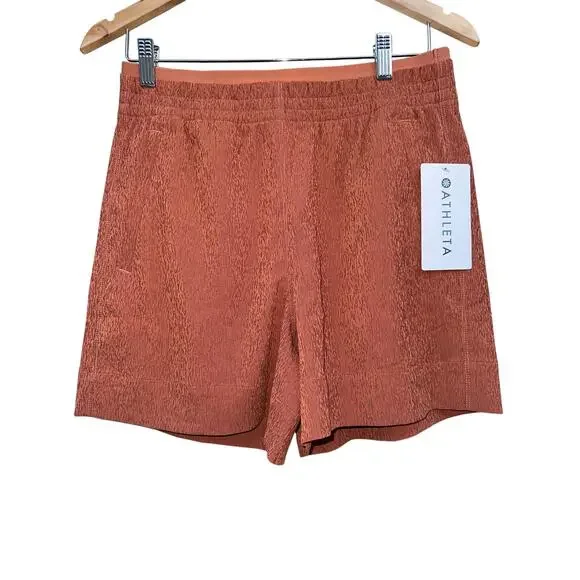 Athleta Echo Shorts Brown Size 8 Hiking Casual Outdoor Stretch Pull-On Women's - Picture 1 of 5